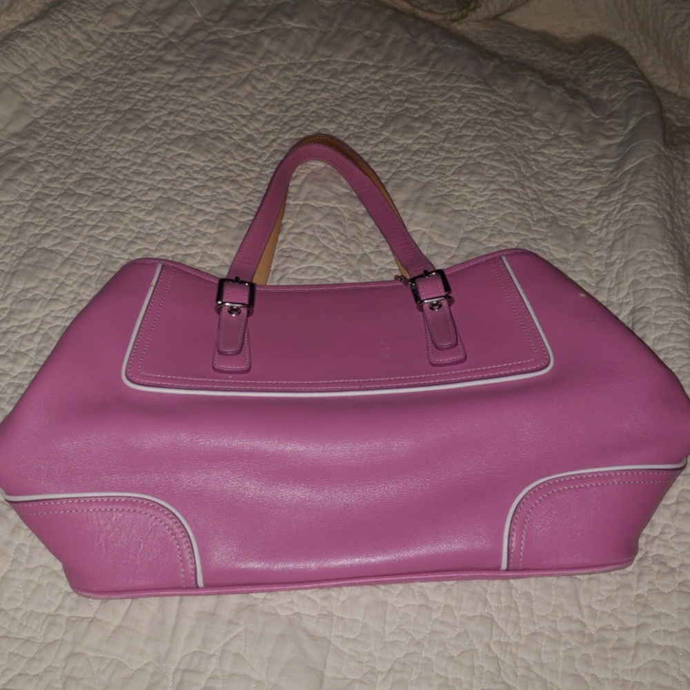 Hampton 9605 Pink and White Satchel